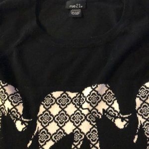 Women’s Rue 21 black elephant sweater